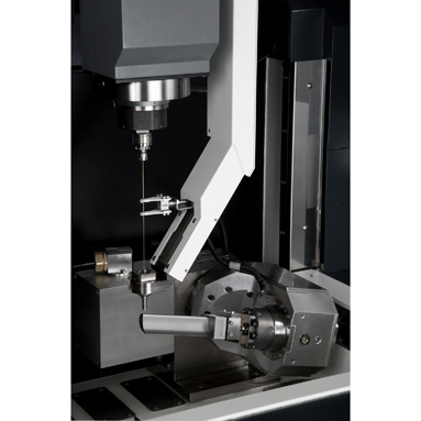 The EDBV3 uses a rigid guide-arm assembly to hold, locate and support the die guide, which can be alternately used as a programmable axis (W-axis).